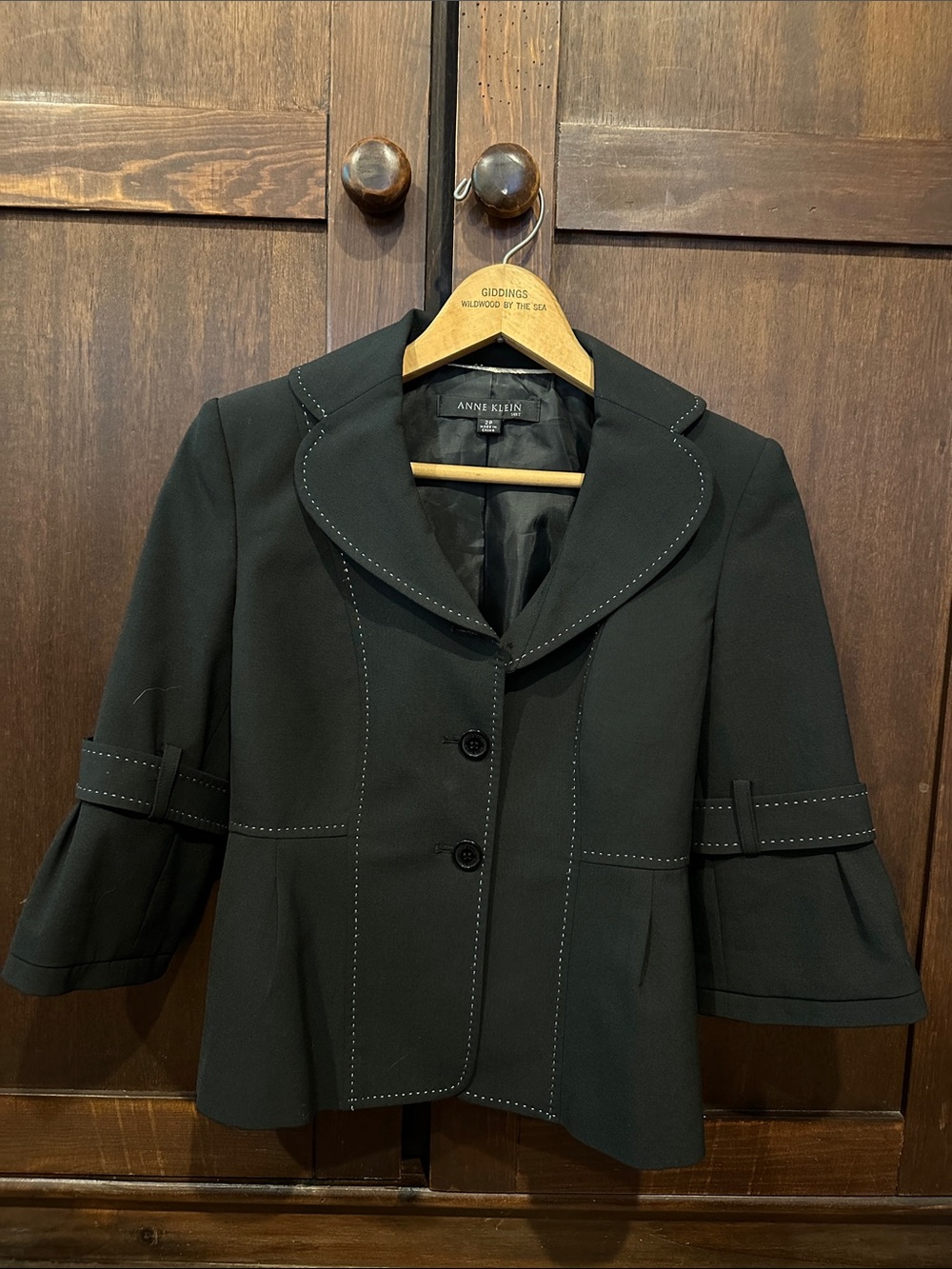 Anne Klein • black 3/4 sleeves • suit blazer • coat • jacket